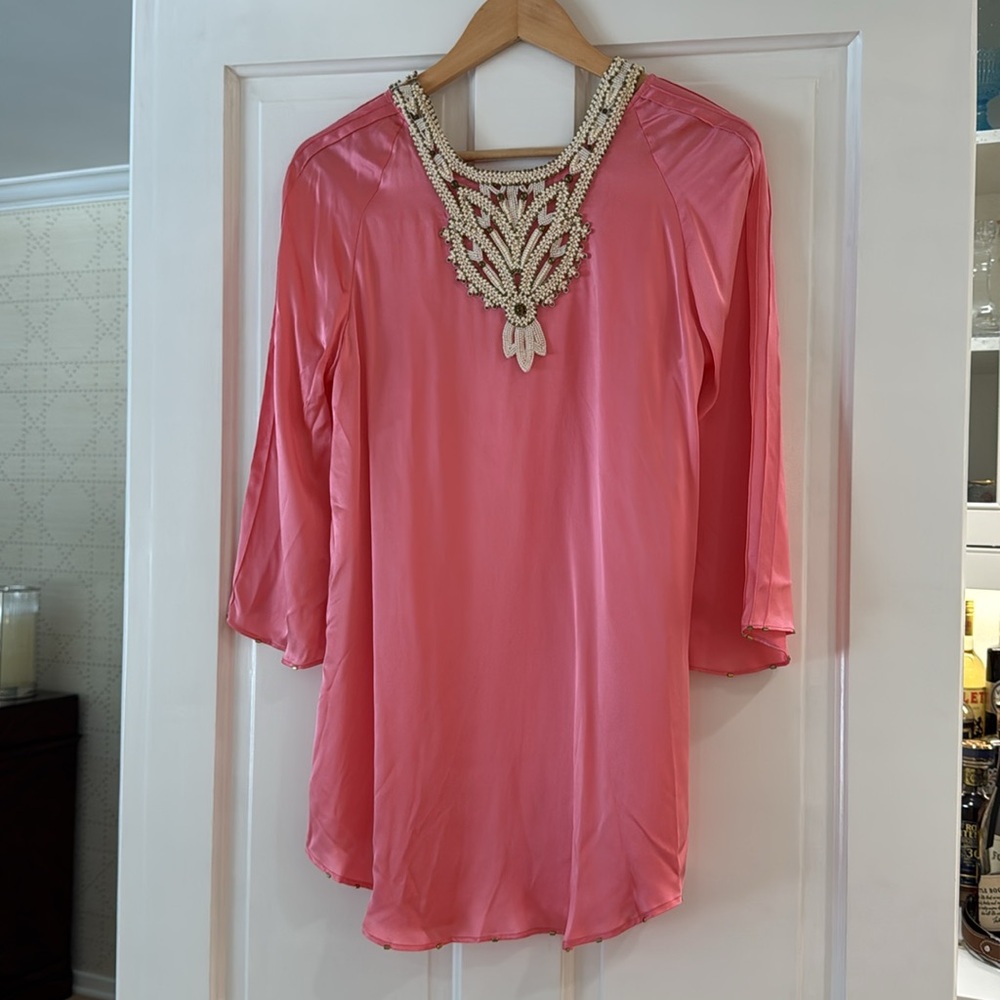 Barbara Bui Pink Beaded Tunic Top - Picture 4 of 16